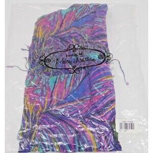 Frosting by Mary Norton Peacock Feather Design Scarf w/Tags